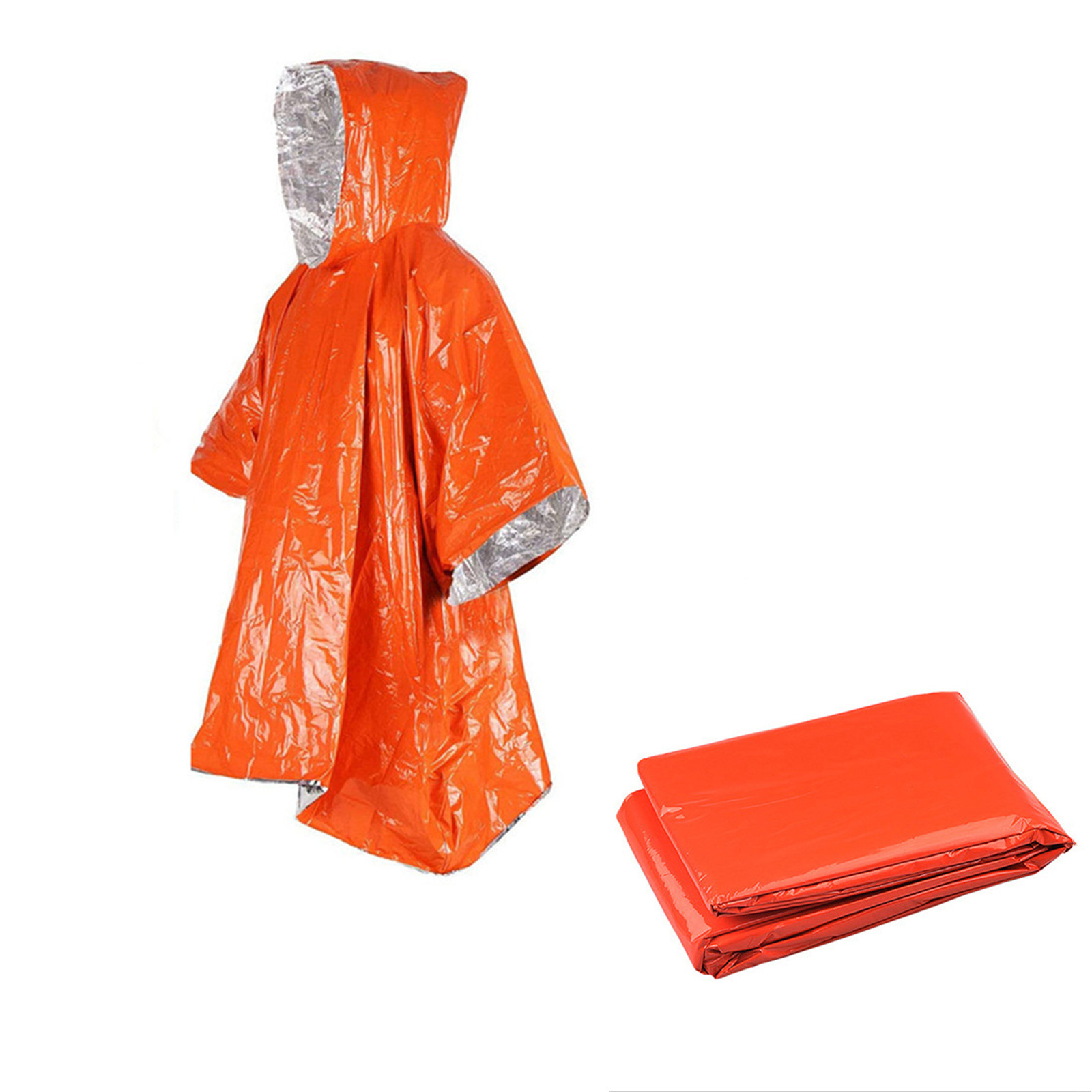 Emergency Poncho Rain - 비상 일회용 알루미늄 필름 레인 판초